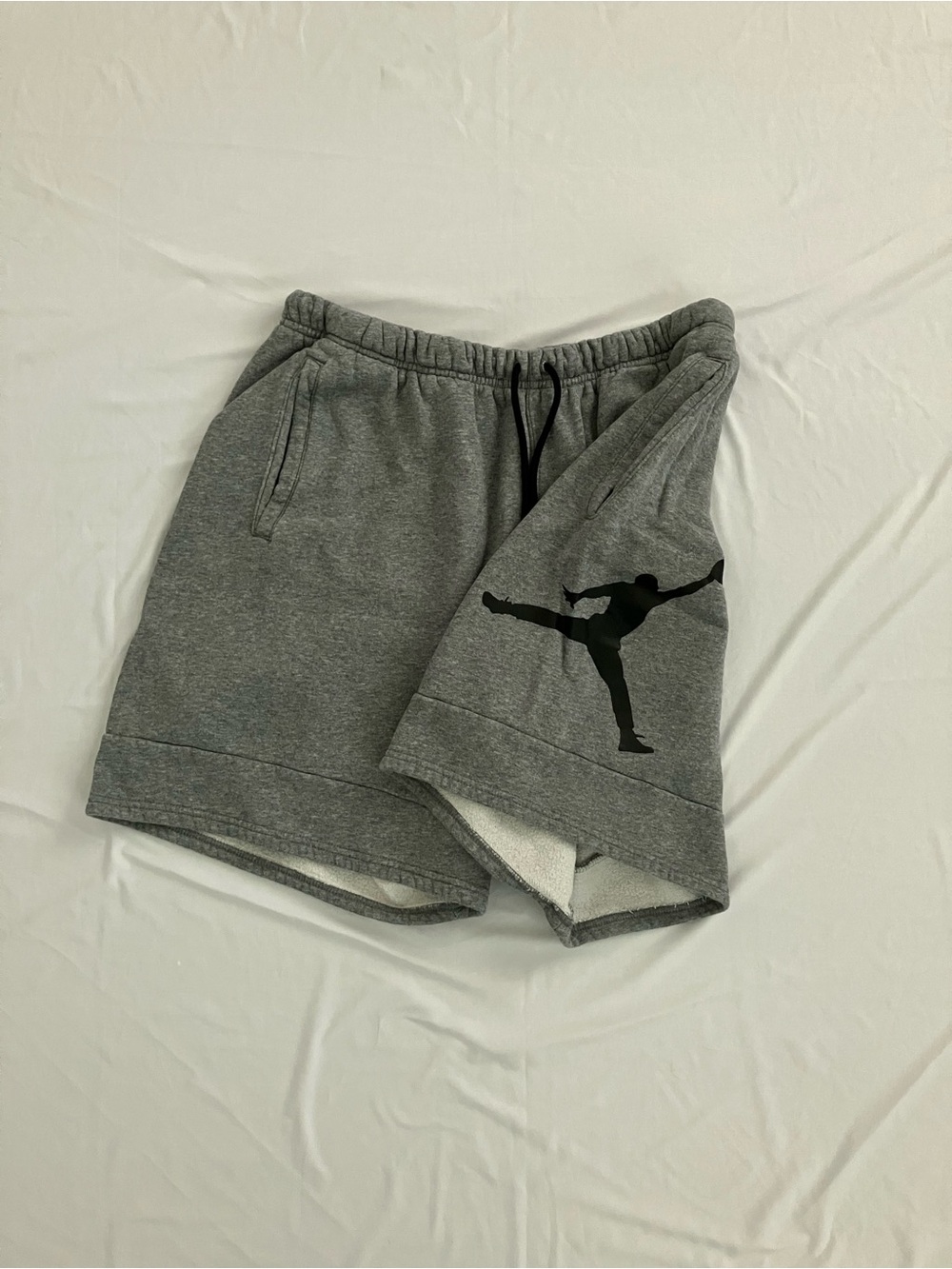 Jordan Jumpman Fleece Shorts Men’s Gray Black Oversized Logo Sweat Shorts XL